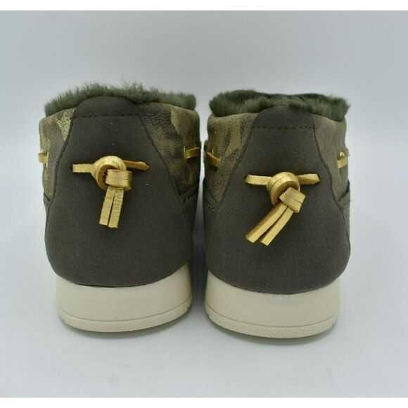 Sperry Womens 9.5 Moc-Sider Olive Metallic Camo Microfleece Lined Slip On Shoes - Picture 8 of 10